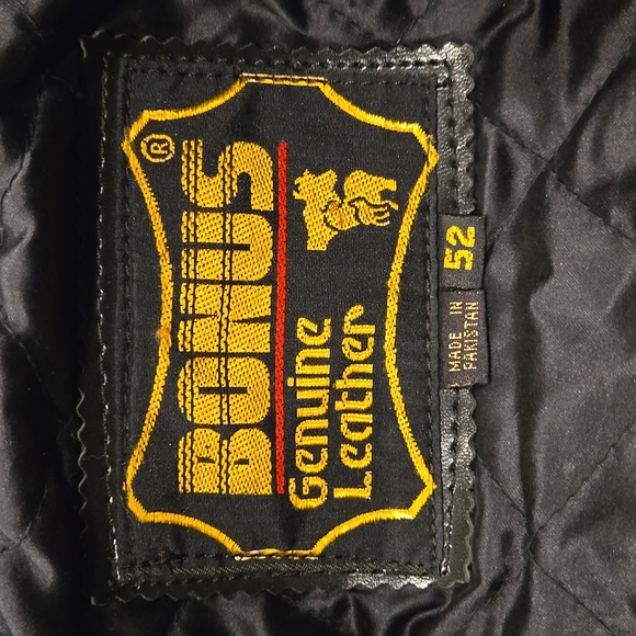 Bonus Leather Padded Double Zip Motorcycle Jacket - Picture 3 of 15